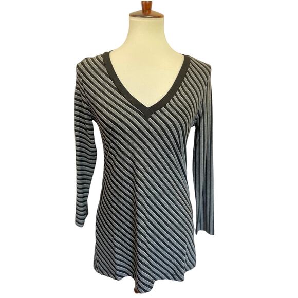 ANATOMIE Jersey Knit Striped Metallic Top - Picture 1 of 4
